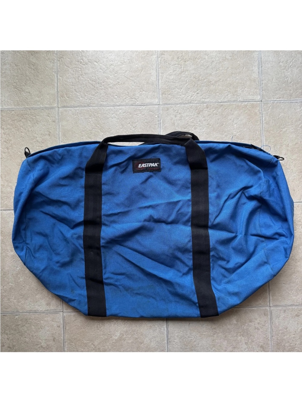 Vintage 80s 90s Eastpak Blue Canvas Duffel Bag USA Large Bag READ 34"